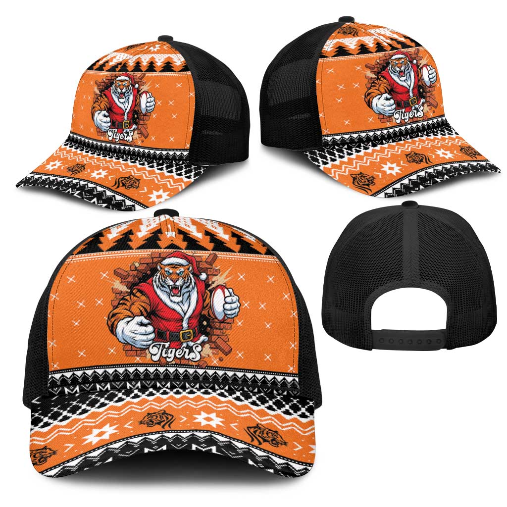 Santa Tiger Roar Mesh Trucker Cap Christmas Rugby League Spirit - Aussie Hoodie