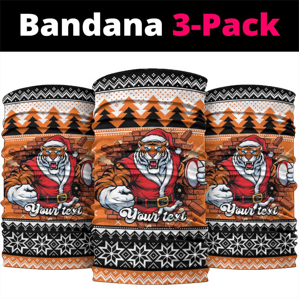 Santa Tiger Roar Personalized Neck Gaiter Christmas Rugby League Spirit - Aussie Hoodie