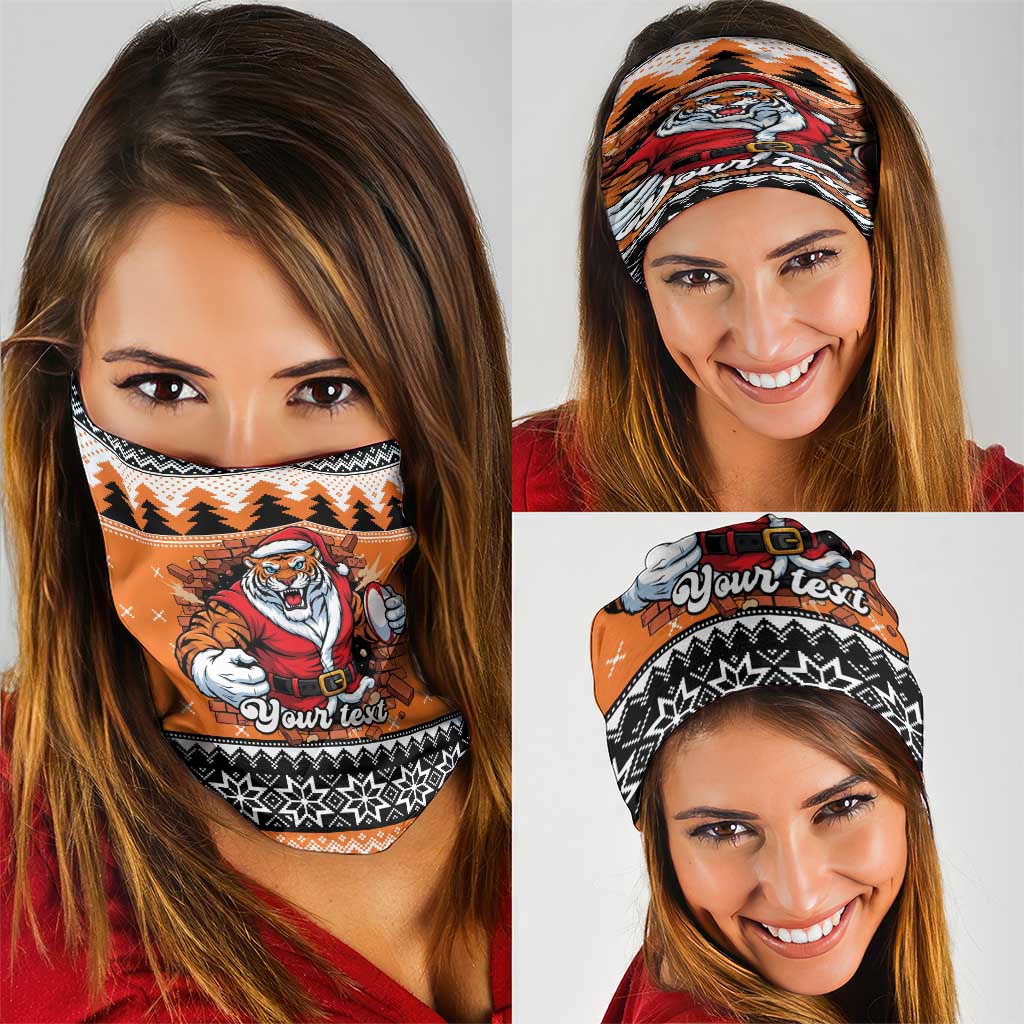 Santa Tiger Roar Personalized Neck Gaiter Christmas Rugby League Spirit - Aussie Hoodie
