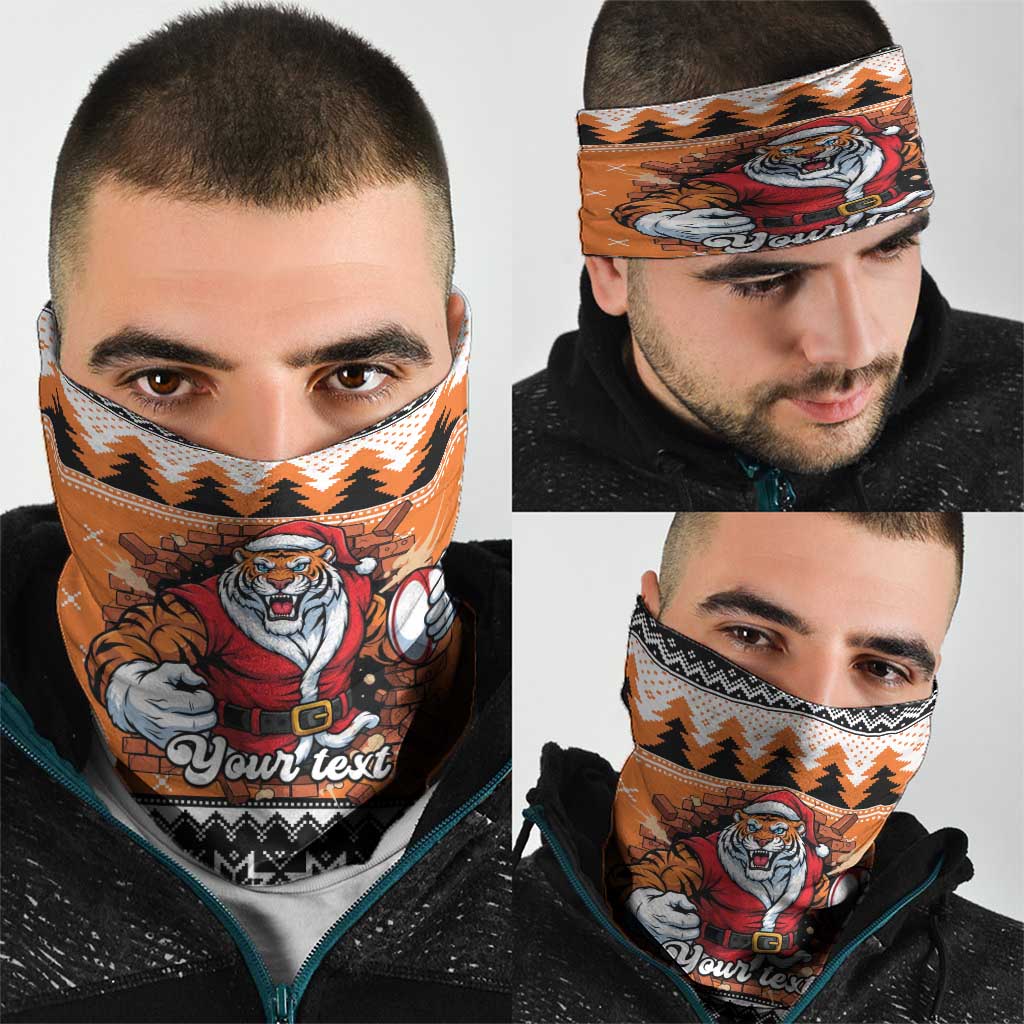 Santa Tiger Roar Personalized Neck Gaiter Christmas Rugby League Spirit - Aussie Hoodie