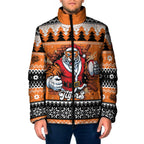 Santa Tiger Roar Personalized Padded Jacket Christmas Rugby League Spirit - Aussie Hoodie
