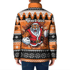 Santa Tiger Roar Personalized Padded Jacket Christmas Rugby League Spirit - Aussie Hoodie