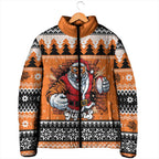 Santa Tiger Roar Personalized Padded Jacket Christmas Rugby League Spirit - Aussie Hoodie