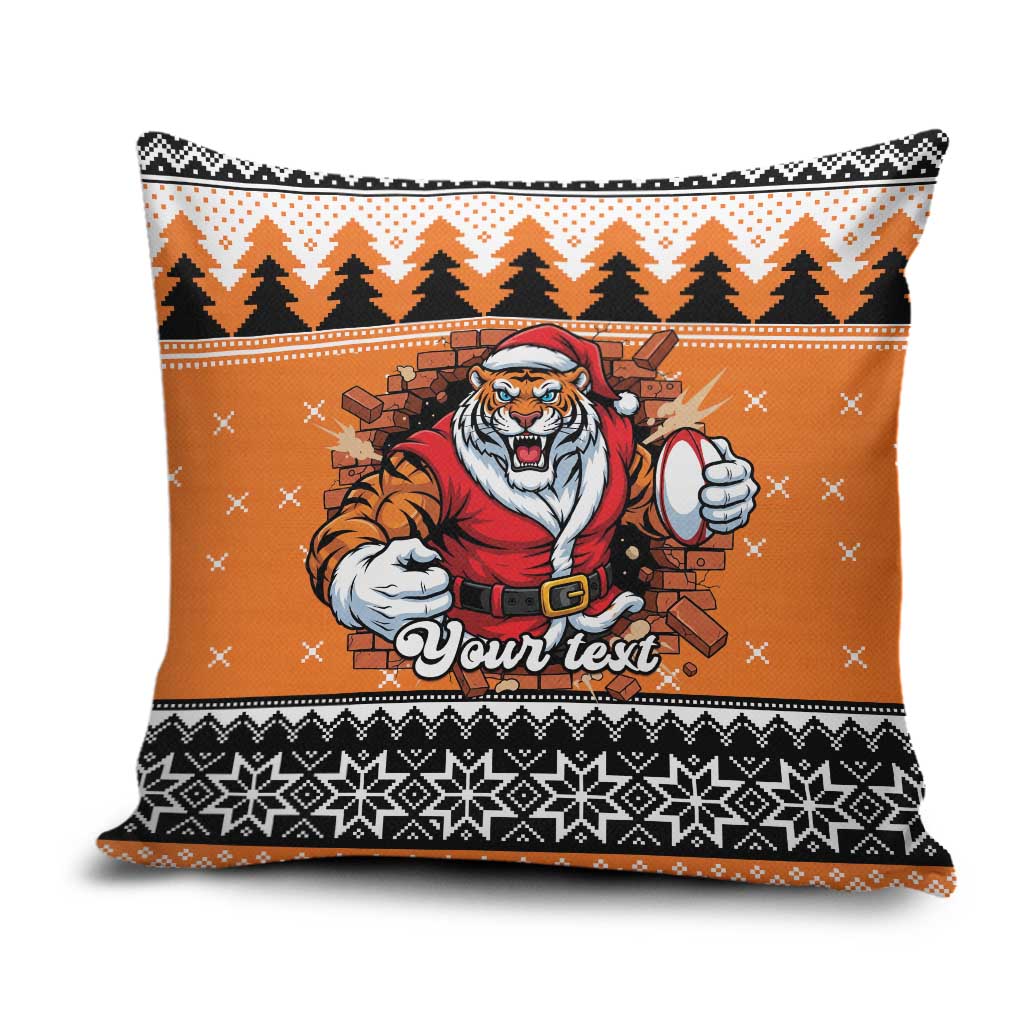 Santa Tiger Roar Personalized Pillow Cover Christmas Rugby League Spirit - Aussie Hoodie