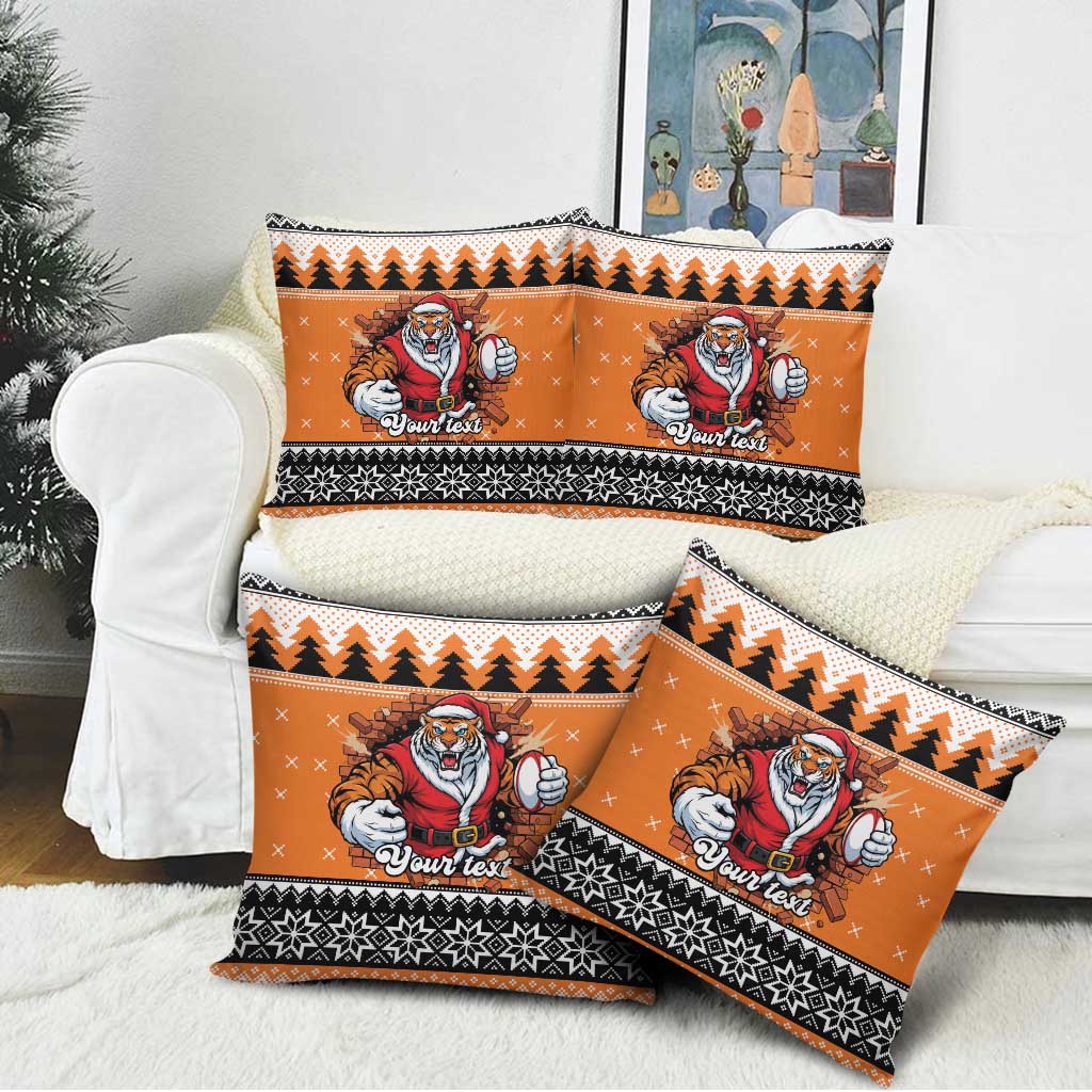 Santa Tiger Roar Personalized Pillow Cover Christmas Rugby League Spirit - Aussie Hoodie