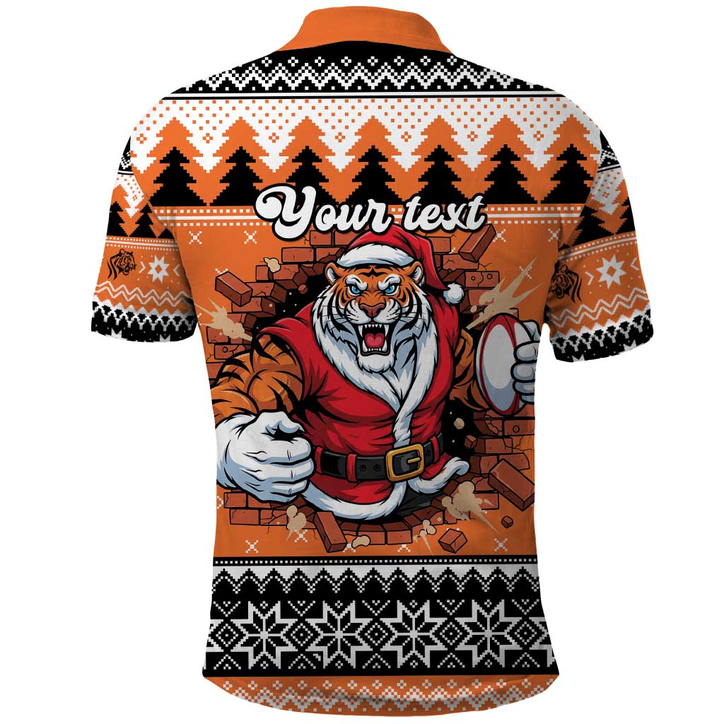 Santa Tiger Roar Personalized Polo Shirt Christmas Rugby League Spirit - Aussie Hoodie