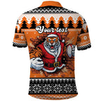 Santa Tiger Roar Personalized Polo Shirt Christmas Rugby League Spirit - Aussie Hoodie