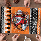Santa Tiger Roar Personalized Puzzle Christmas Rugby League Spirit - Aussie Hoodie