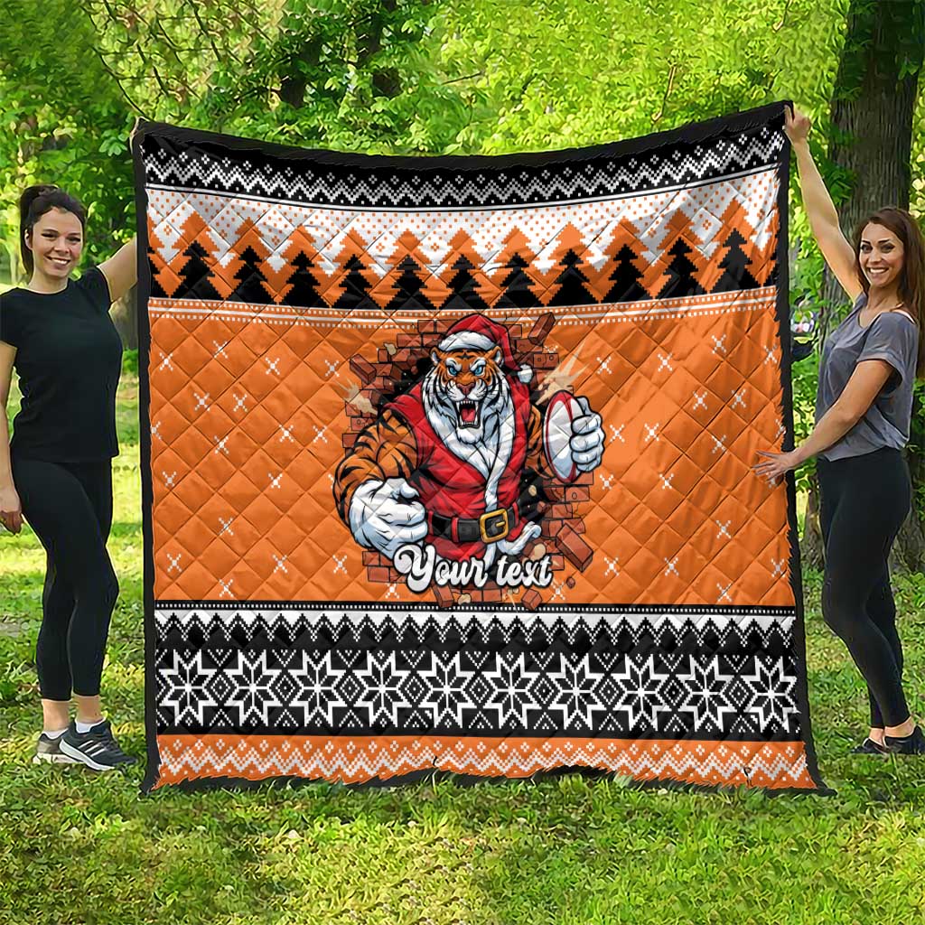 Santa Tiger Roar Personalized Quilt Christmas Rugby League Spirit - Aussie Hoodie