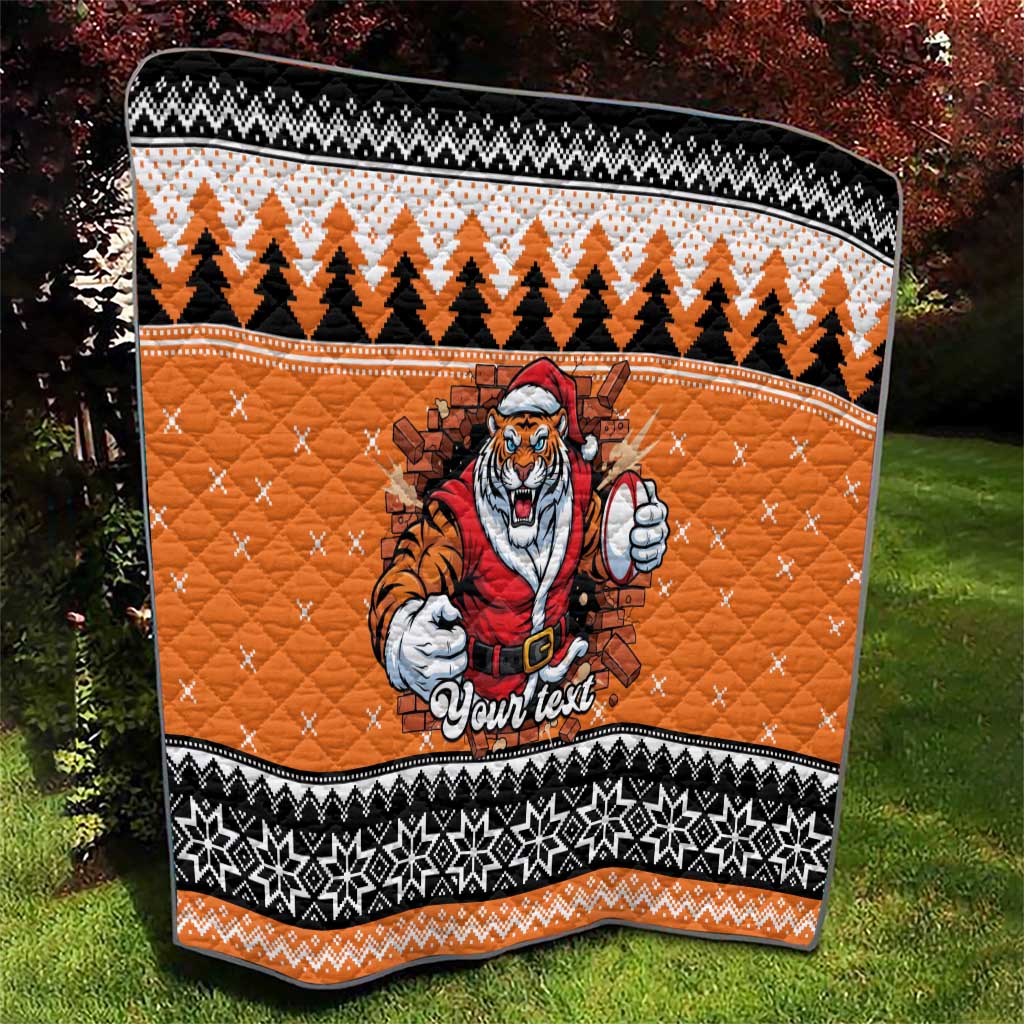 Santa Tiger Roar Personalized Quilt Christmas Rugby League Spirit - Aussie Hoodie