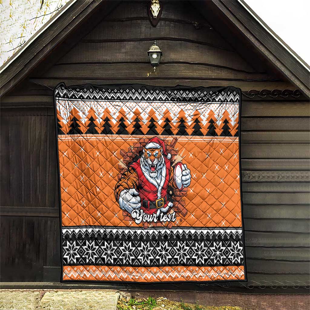 Santa Tiger Roar Personalized Quilt Christmas Rugby League Spirit - Aussie Hoodie