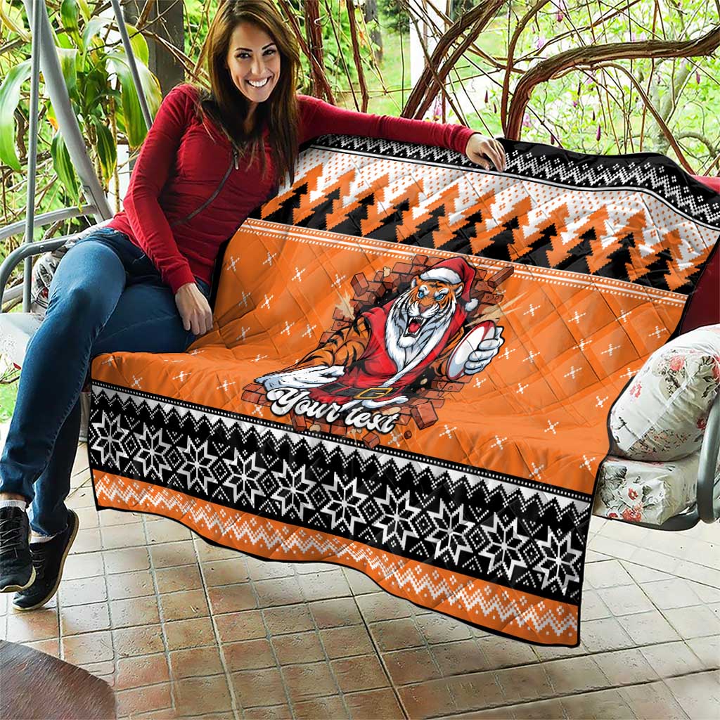 Santa Tiger Roar Personalized Quilt Christmas Rugby League Spirit - Aussie Hoodie