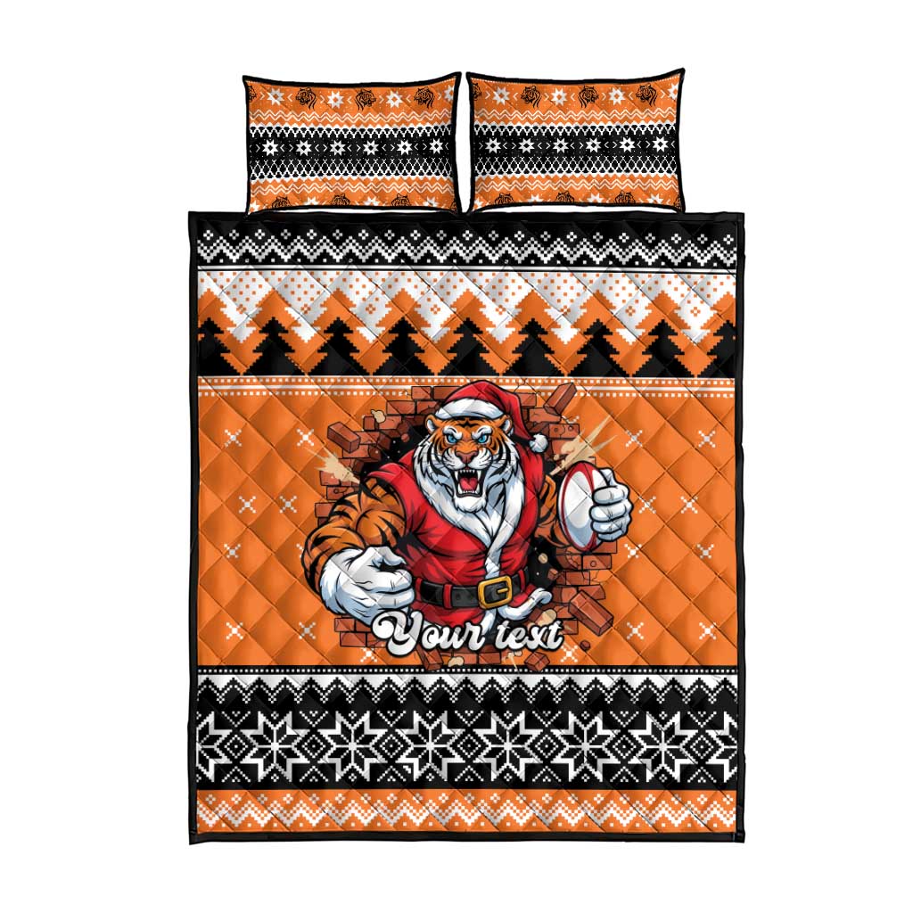 Santa Tiger Roar Personalized Quilt Bed Set Christmas Rugby League Spirit - Aussie Hoodie