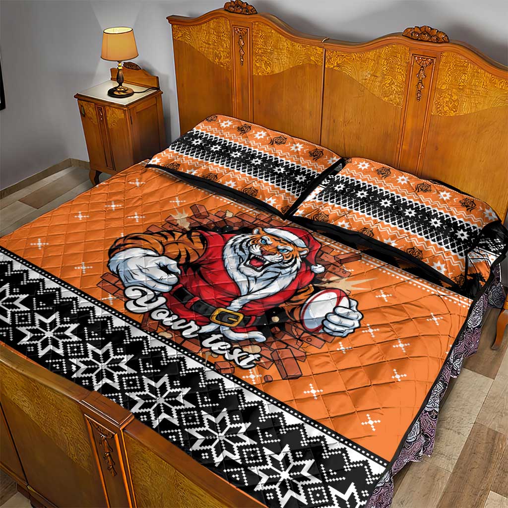 Santa Tiger Roar Personalized Quilt Bed Set Christmas Rugby League Spirit - Aussie Hoodie