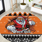Santa Tiger Roar Personalized Round Carpet Christmas Rugby League Spirit - Aussie Hoodie