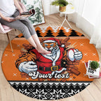 Santa Tiger Roar Personalized Round Carpet Christmas Rugby League Spirit - Aussie Hoodie