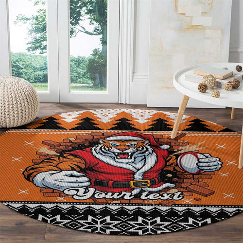 Santa Tiger Roar Personalized Round Carpet Christmas Rugby League Spirit - Aussie Hoodie