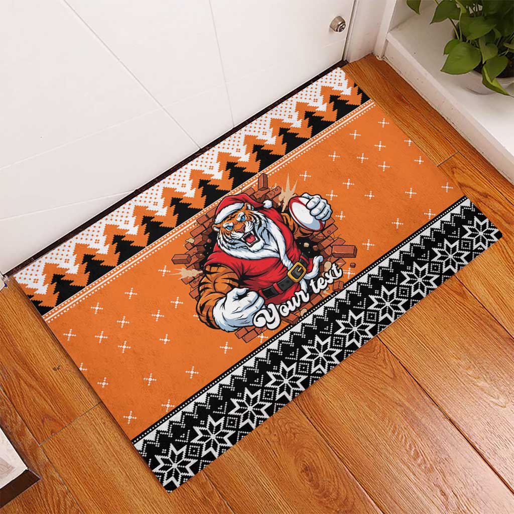 Santa Tiger Roar Personalized Rubber Doormat Christmas Rugby League Spirit - Aussie Hoodie