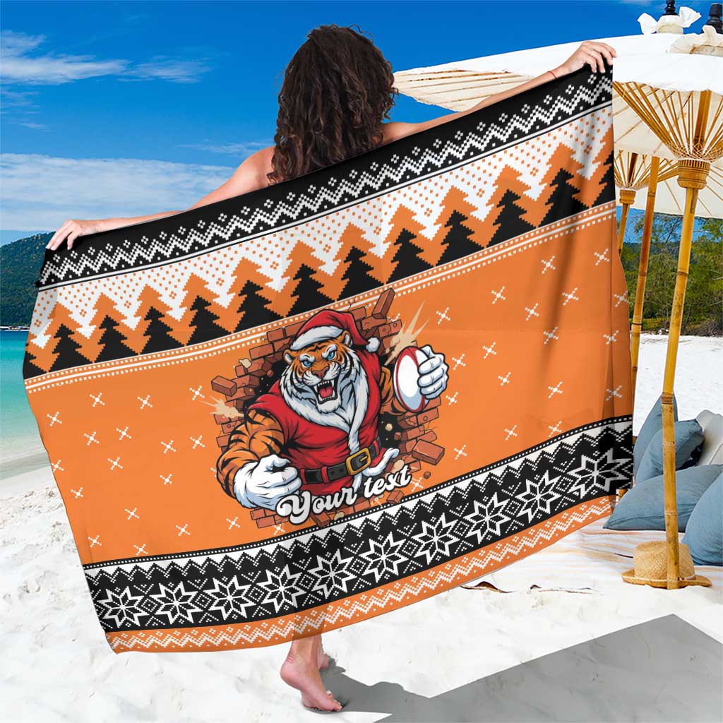 Santa Tiger Roar Personalized Sarong Christmas Rugby League Spirit - Aussie Hoodie