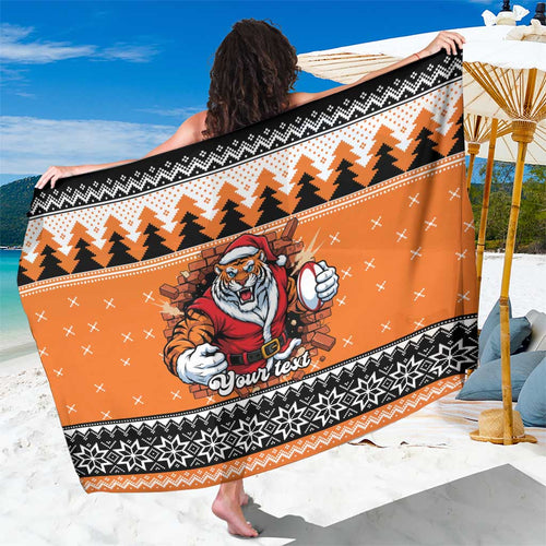 Santa Tiger Roar Personalized Sarong Christmas Rugby League Spirit - Aussie Hoodie