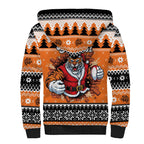 Santa Tiger Roar Personalized Sherpa Hoodie Christmas Rugby League Spirit - Aussie Hoodie