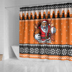 Santa Tiger Roar Personalized Shower Curtain Christmas Rugby League Spirit - Aussie Hoodie