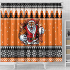 Santa Tiger Roar Personalized Shower Curtain Christmas Rugby League Spirit - Aussie Hoodie