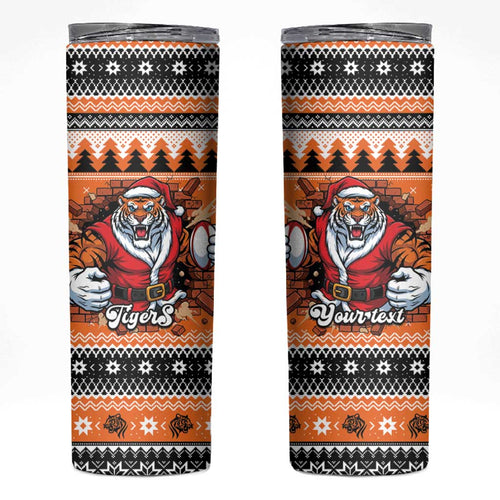 Santa Tiger Roar Personalized Skinny Tumbler Christmas Rugby League Spirit - Aussie Hoodie