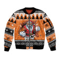 Santa Tiger Roar Personalized Sleeve Zip Bomber Jacket Christmas Rugby League Spirit - Aussie Hoodie