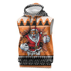 Santa Tiger Roar Personalized Sleeveless Hoodie Christmas Rugby League Spirit - Aussie Hoodie