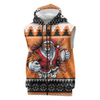 Santa Tiger Roar Personalized Sleeveless Zip Hoodie Christmas Rugby League Spirit LT9