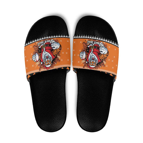 Santa Tiger Roar Personalized Slide Sandals Christmas Rugby League Spirit - Aussie Hoodie