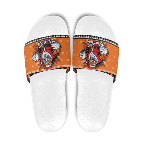Santa Tiger Roar Personalized Slide Sandals Christmas Rugby League Spirit - Aussie Hoodie