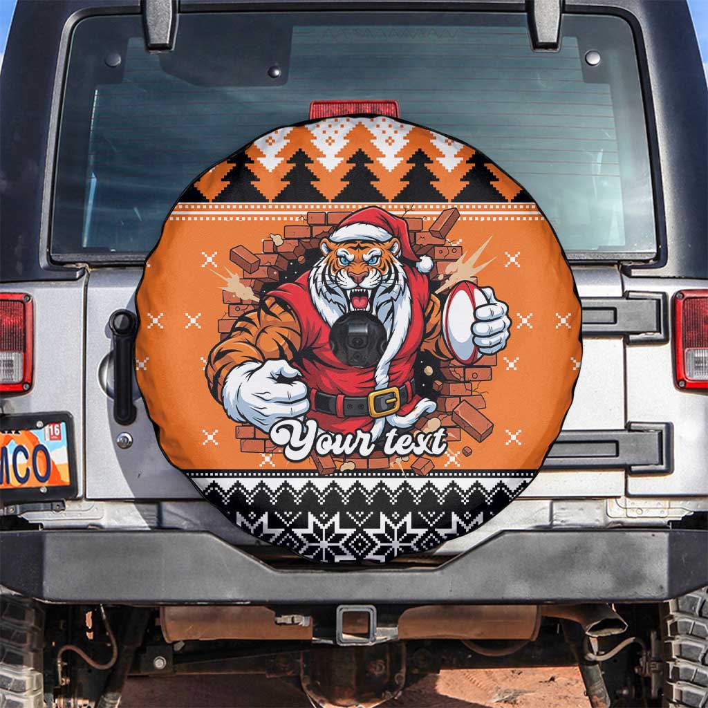 Santa Tiger Roar Personalized Spare Tire Cover Christmas Rugby League Spirit - Aussie Hoodie