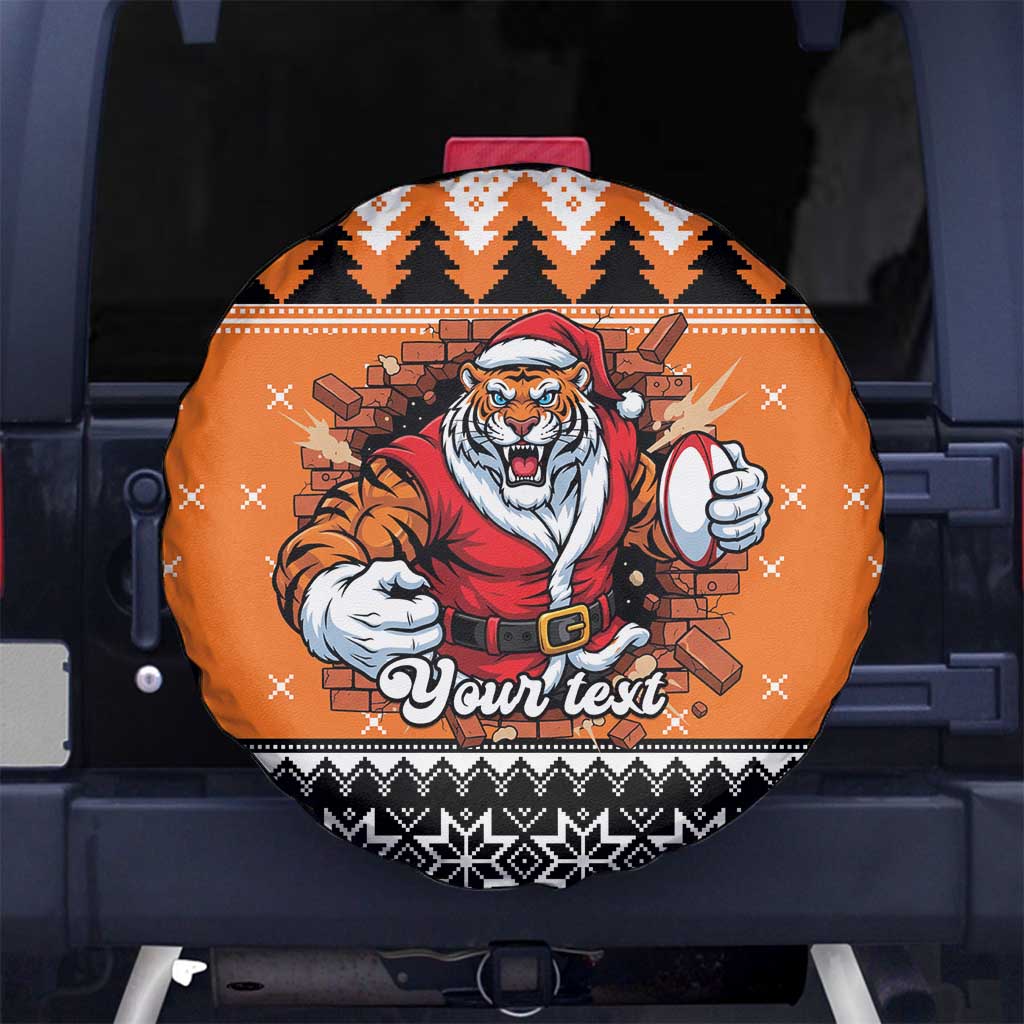 Santa Tiger Roar Personalized Spare Tire Cover Christmas Rugby League Spirit - Aussie Hoodie