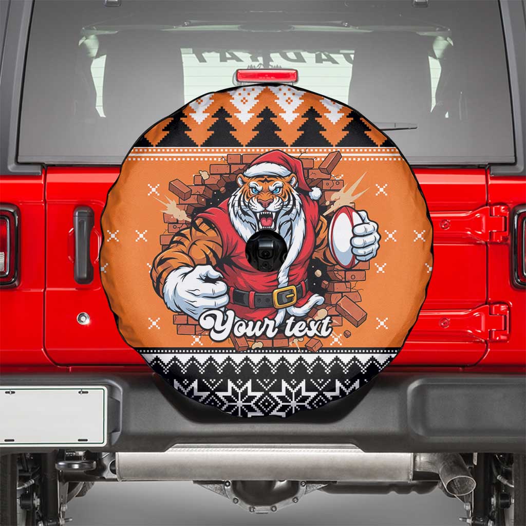 Santa Tiger Roar Personalized Spare Tire Cover Christmas Rugby League Spirit - Aussie Hoodie