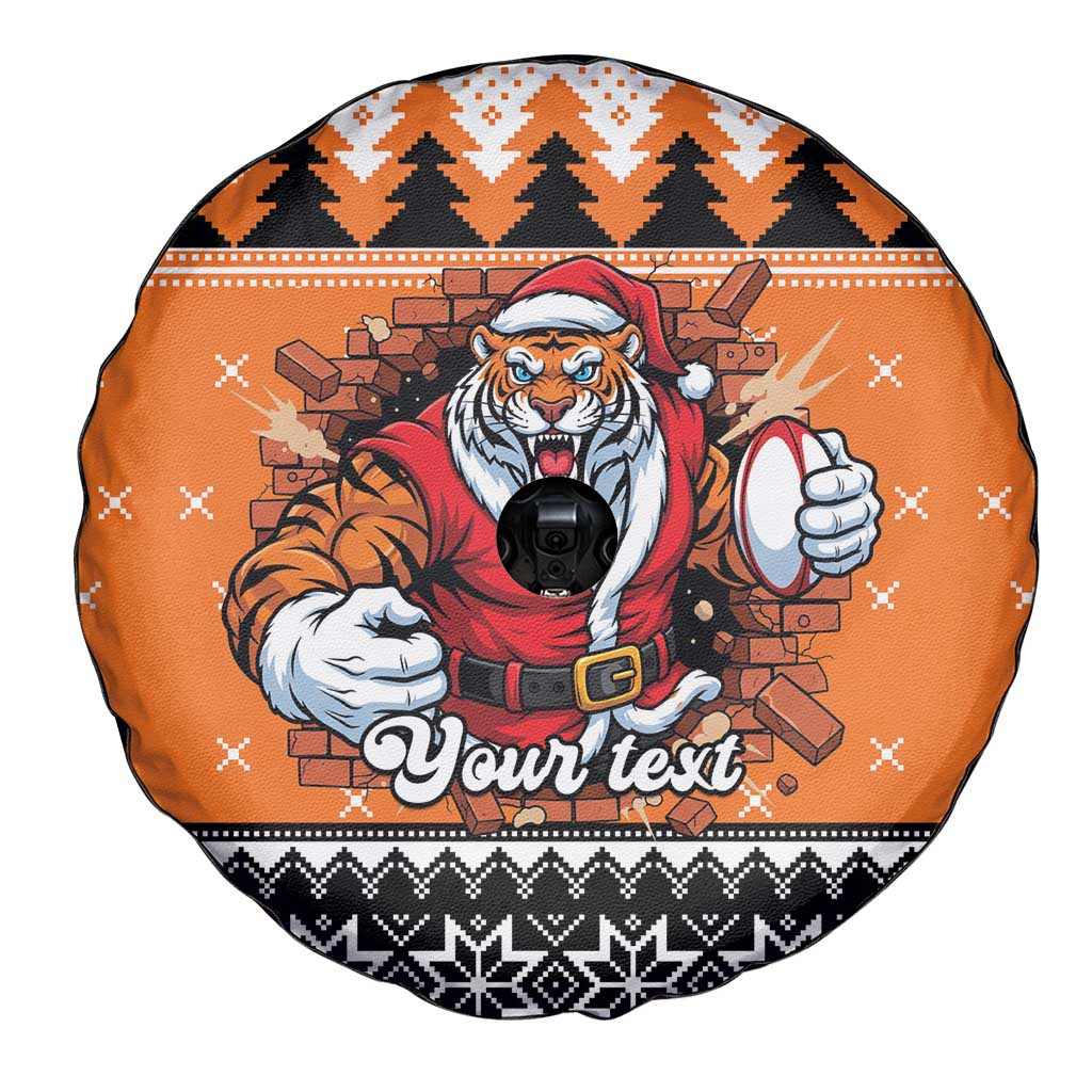 Santa Tiger Roar Personalized Spare Tire Cover Christmas Rugby League Spirit - Aussie Hoodie
