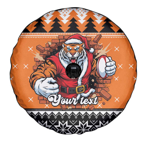 Santa Tiger Roar Personalized Spare Tire Cover Christmas Rugby League Spirit - Aussie Hoodie