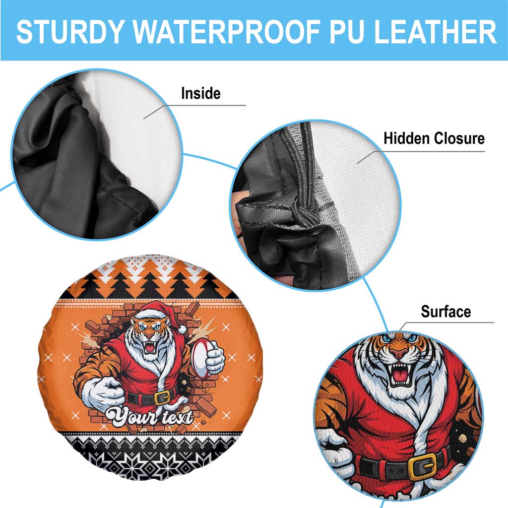 Santa Tiger Roar Personalized Spare Tire Cover Christmas Rugby League Spirit - Aussie Hoodie