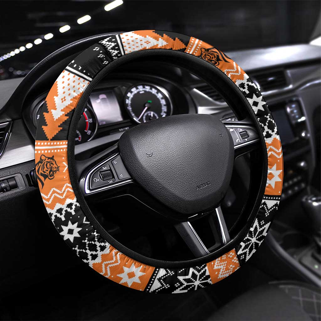 Santa Tiger Roar Steering Wheel Cover Christmas Rugby League Spirit - Aussie Hoodie