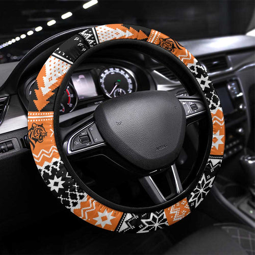 Santa Tiger Roar Steering Wheel Cover Christmas Rugby League Spirit - Aussie Hoodie