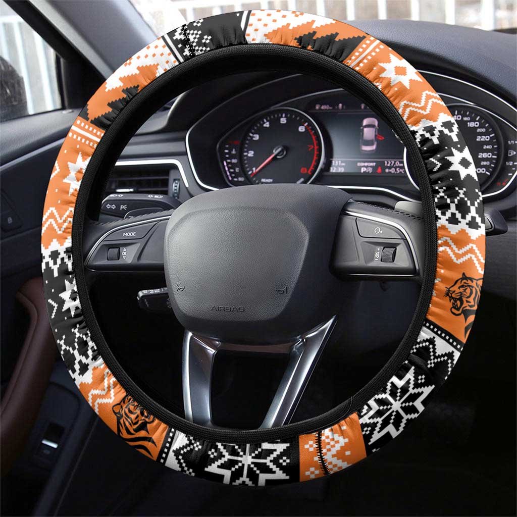 Santa Tiger Roar Steering Wheel Cover Christmas Rugby League Spirit - Aussie Hoodie