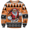 Santa Tiger Roar Personalized Sweatshirt Christmas Rugby League Spirit - Aussie Hoodie