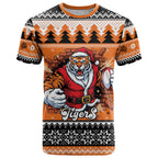 Santa Tiger Roar Personalized T Shirt Christmas Rugby League Spirit - Aussie Hoodie