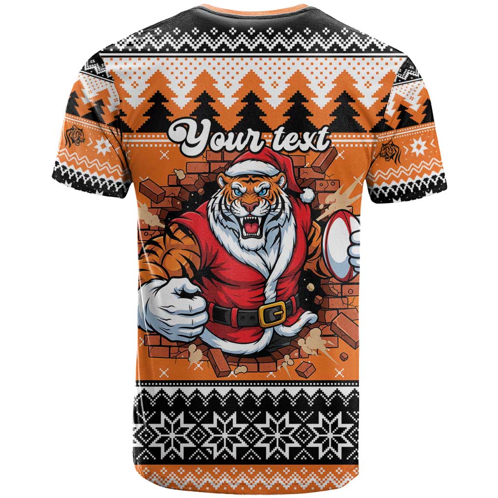 Santa Tiger Roar Personalized T Shirt Christmas Rugby League Spirit - Aussie Hoodie