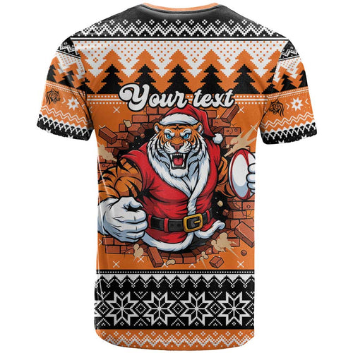 Santa Tiger Roar Personalized T Shirt Christmas Rugby League Spirit - Aussie Hoodie