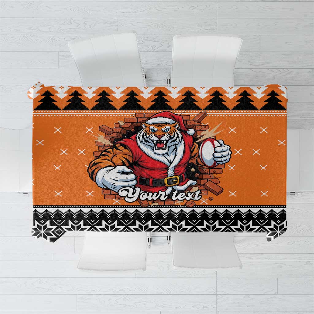 Santa Tiger Roar Personalized Tablecloth Christmas Rugby League Spirit - Aussie Hoodie