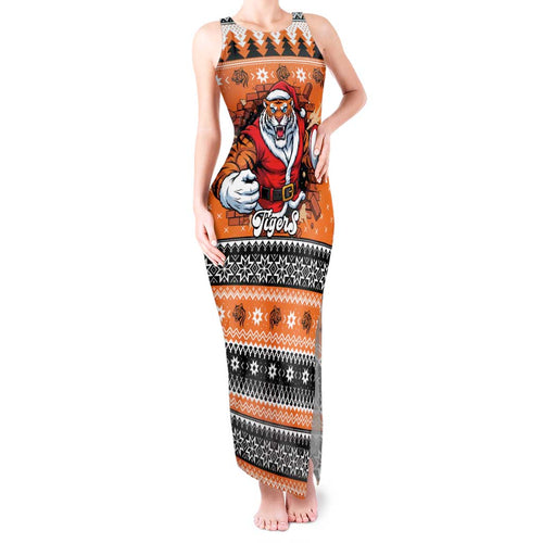 Santa Tiger Roar Personalized Tank Maxi Dress Christmas Rugby League Spirit - Aussie Hoodie