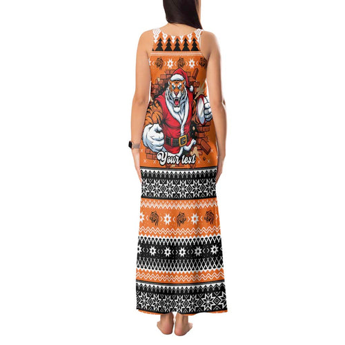 Santa Tiger Roar Personalized Tank Maxi Dress Christmas Rugby League Spirit - Aussie Hoodie