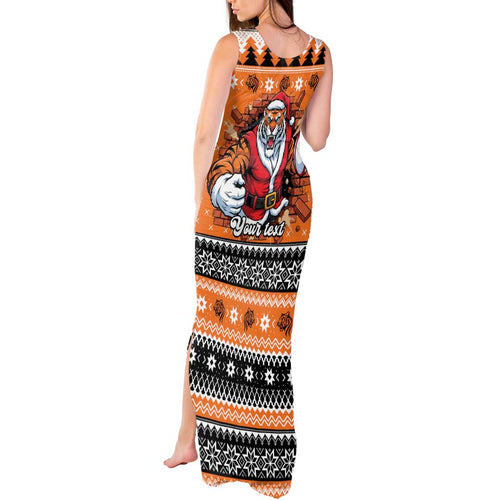 Santa Tiger Roar Personalized Tank Maxi Dress Christmas Rugby League Spirit - Aussie Hoodie